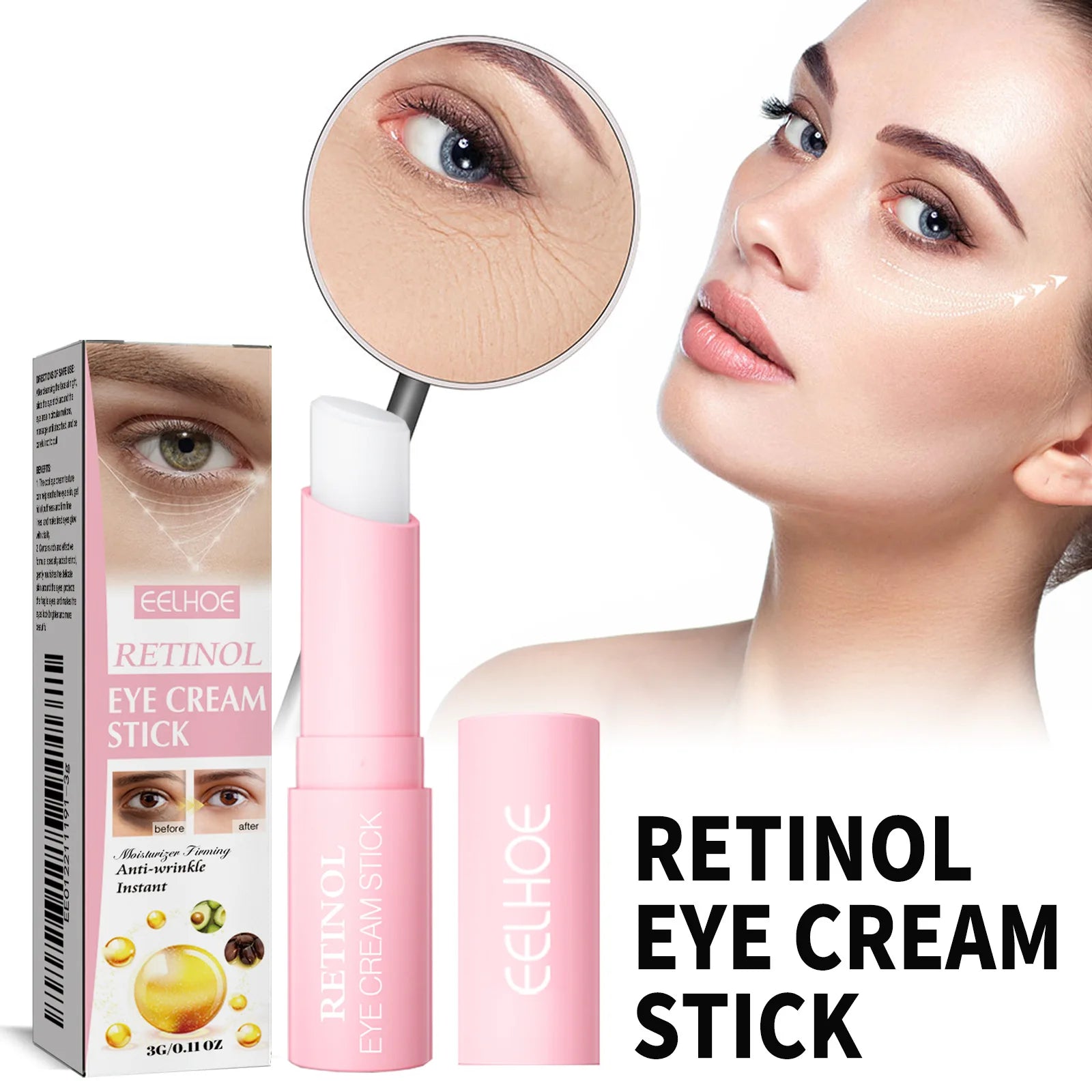 Eye Cream Stick Lighten Lines and Dark Circles and Bags Firming Repair Lift Anti-Wrinkle Eye Cream