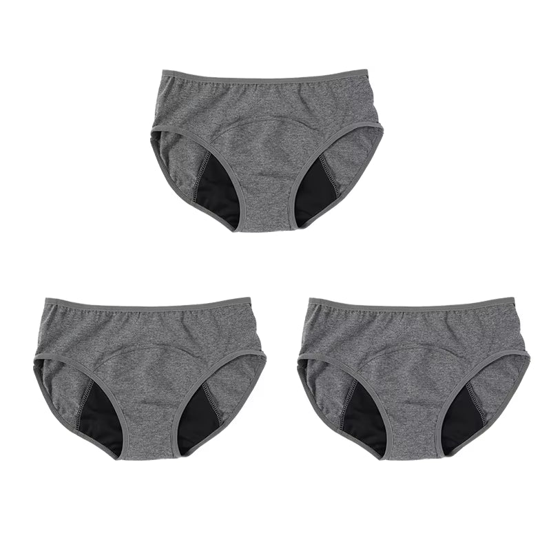 3PCS Menstrual Panties Physiological Pants Women Underwear Period Cotton Absorb Water Quick-Dry Briefs Female Lingerie plus Size